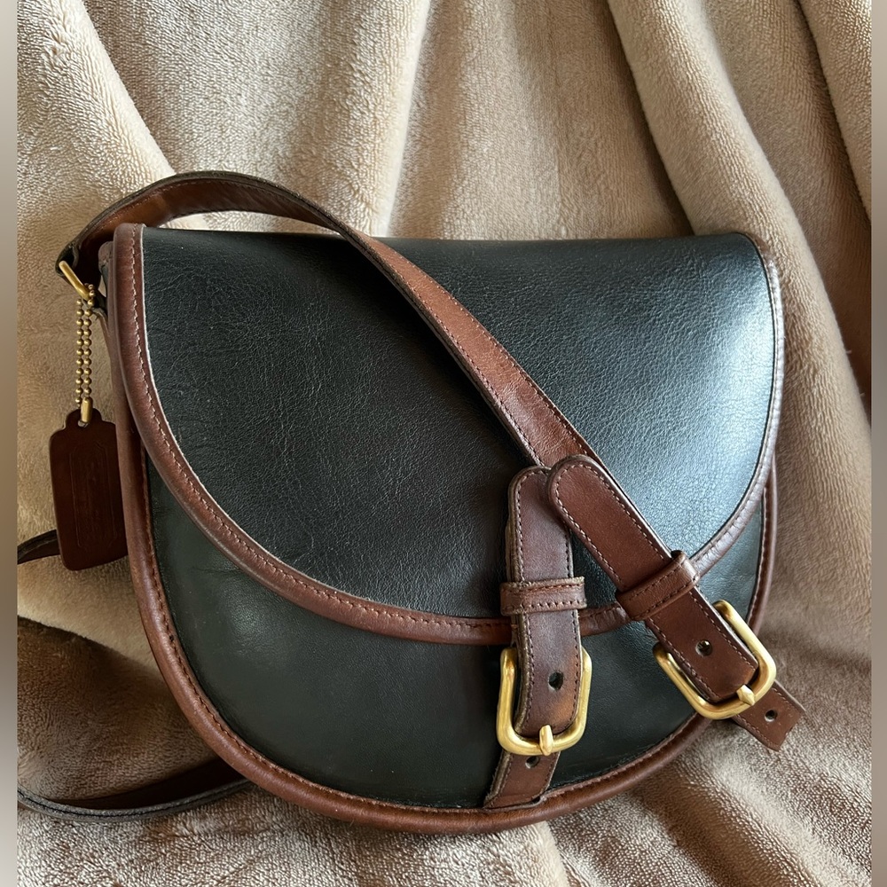 Vintage Coach #9750 Riding Bag Spectator! Forest/Tabac! Late 80s Early 90s!